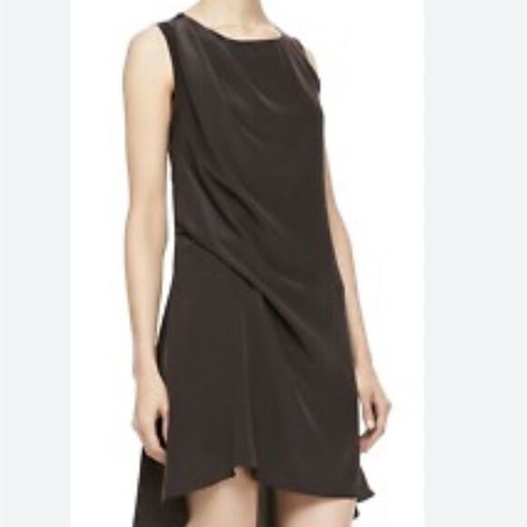Haute Hippe Olive Green 100% Silk Tunic/Top/Dress(Size Medium) - Picture 1 of 8